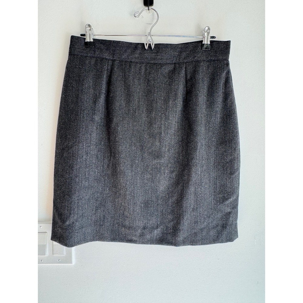Banana Republic Vintage Womens Gray 100% Wool Straight Pencil Skirt Size 14